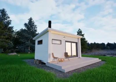 Pihasauna oleskelutilalla